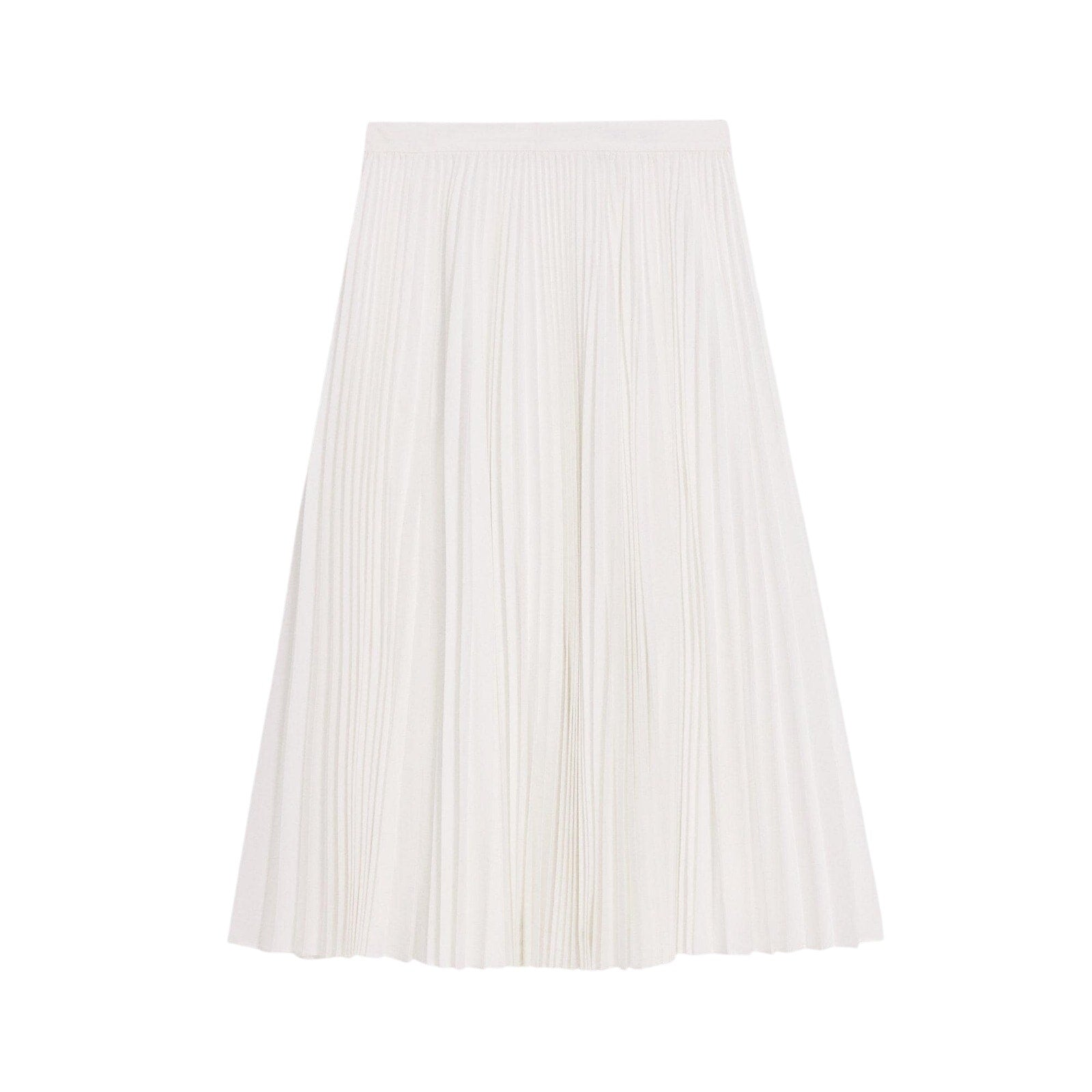 Theory White Cotton Pleated Midi Skirt Size 2