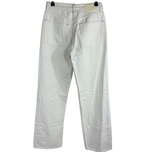 Grlfrnd High Rise Straight Leg White Brooklyn Denim Jeans Size 25