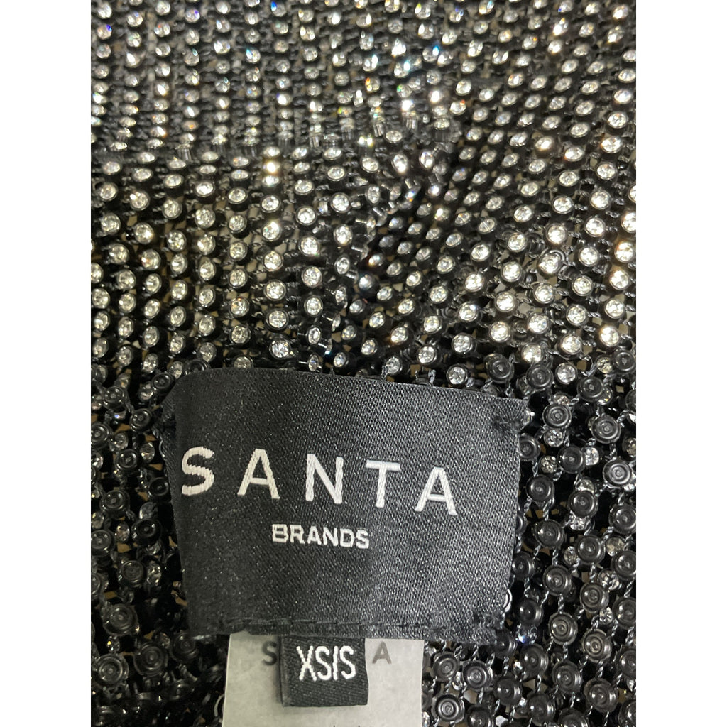Santa Brands Black Crystal Embellished Crop Top Size XS-S