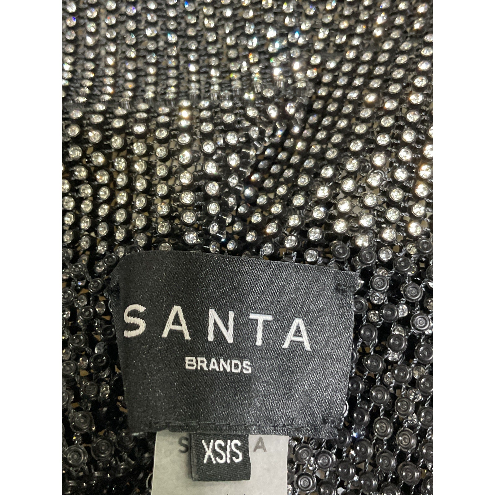 Santa Brands Black Crystal Embellished Crop Top Size XS-S