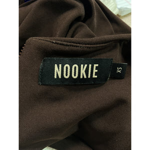 Nookie 'Aria' Brown Crepe Crop Top Size XS