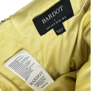 Bardot Halter Yellow Nevelle Mini Dress Size 4