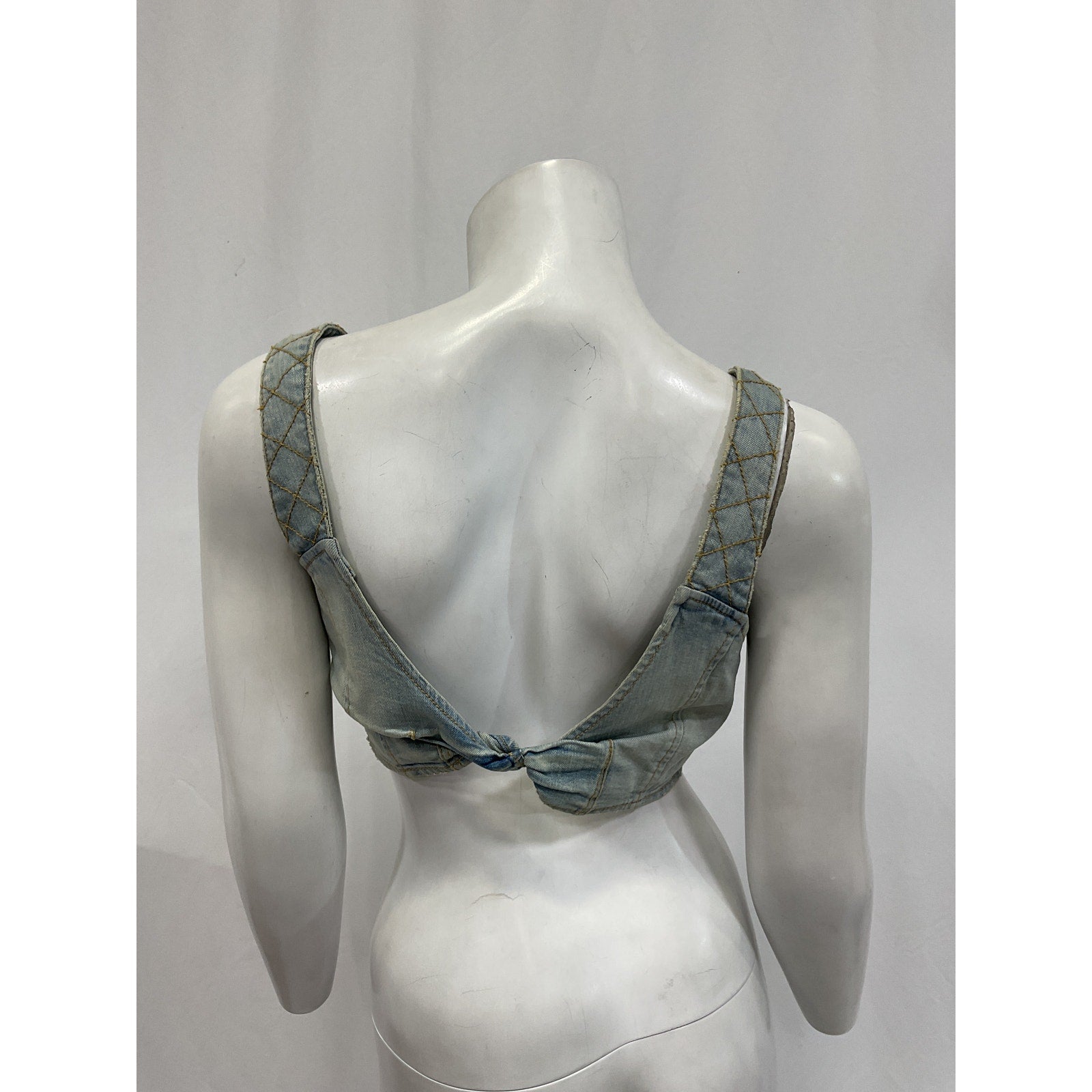 Retrofete 'Willis' Blue Distressed Blouse Top Size M - NWT