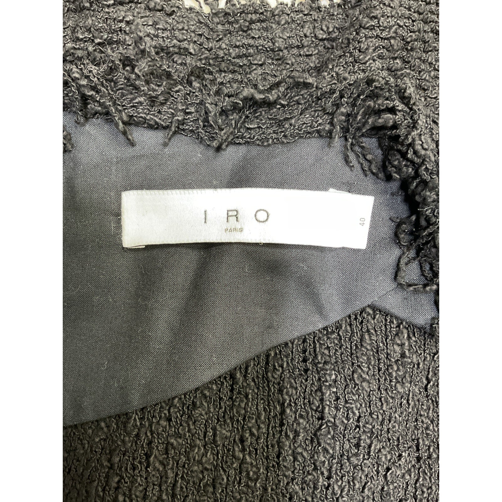 Iro 'Shavani' Black Fringed Cotton Jacket Size 40