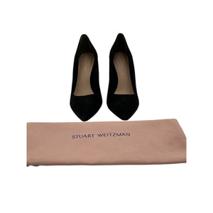 Stuart Weitzman 'Leigh' Black Suede 95 Suede Pumps Size 8