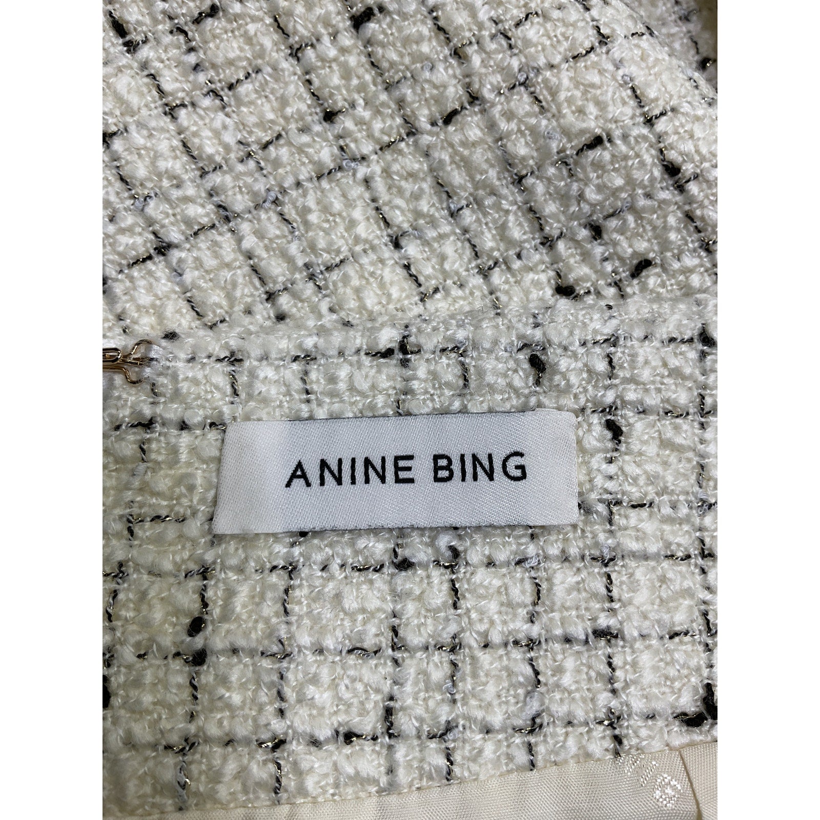 Anine Bing 'Mateo' White Acrylic Skirt Size 36