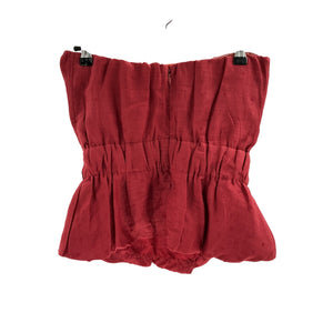 Posse 'Aurelia' Red Ramie Strapless Top Size S