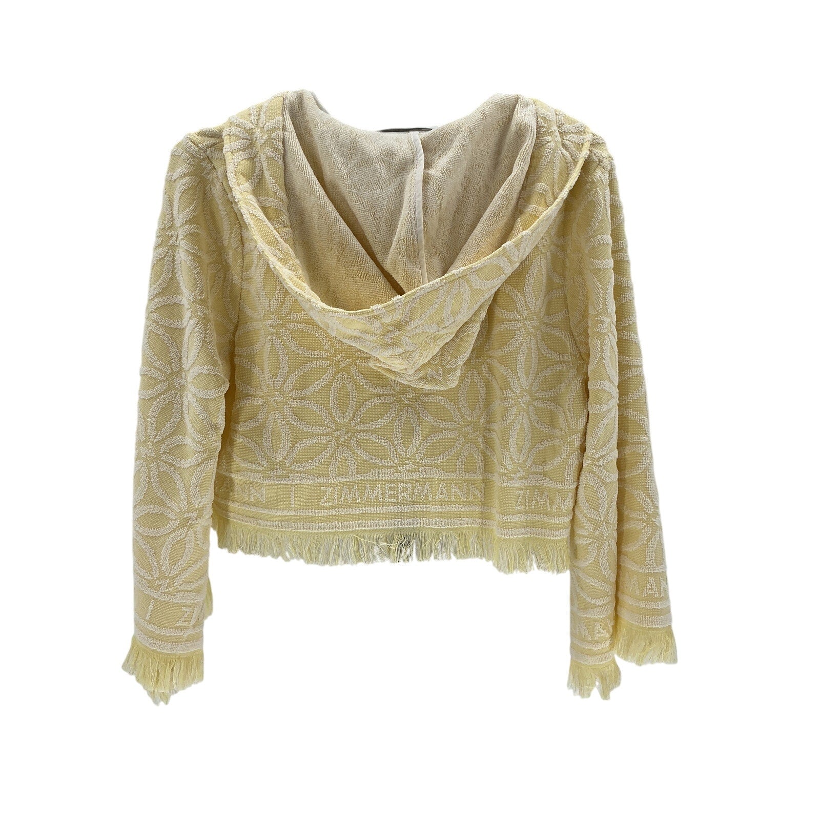 Zimmermann 'Coco' Yellow Cotton Towelling Hooded Top Size 0 / XS
