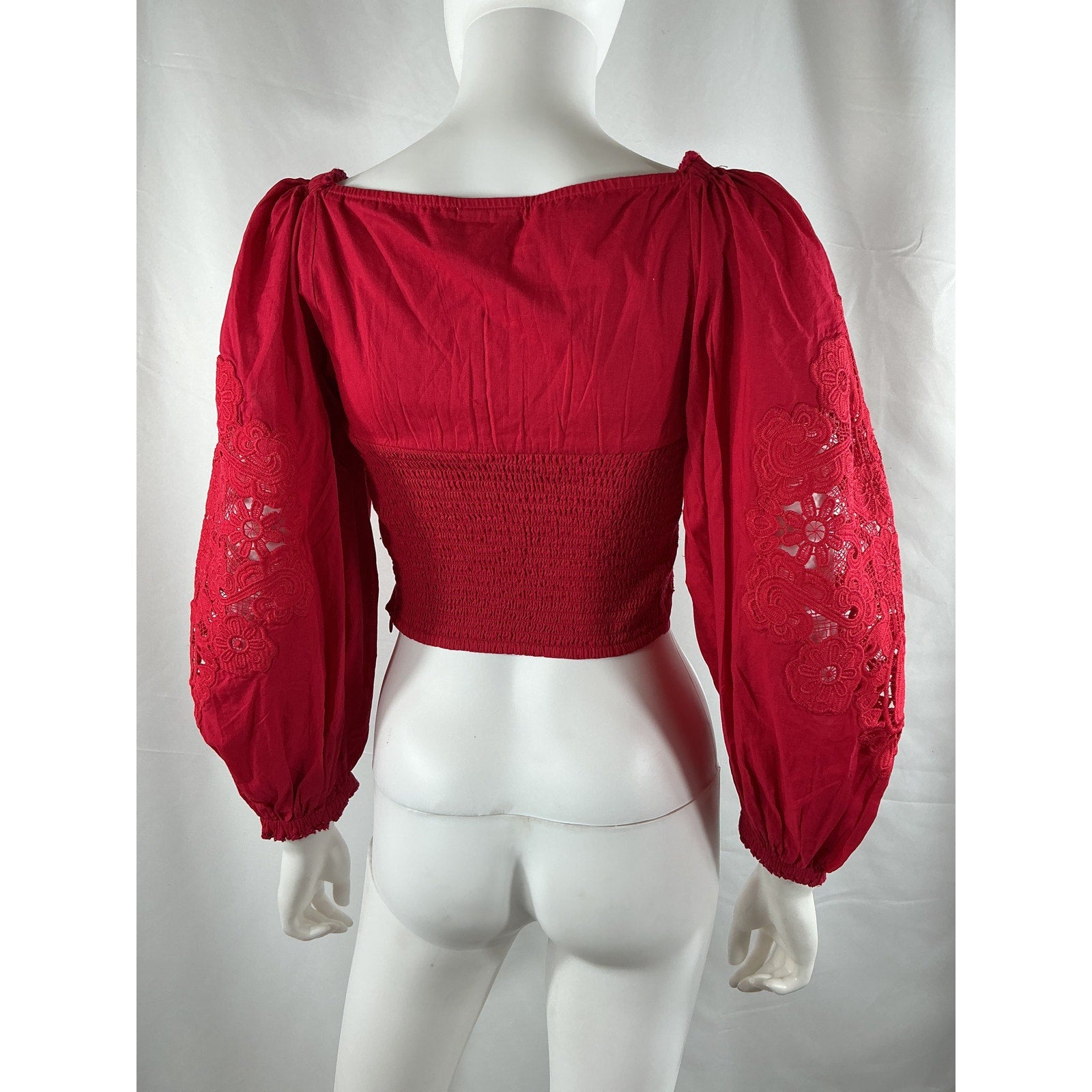 Farm Rio Lace Red Blouse Size XS