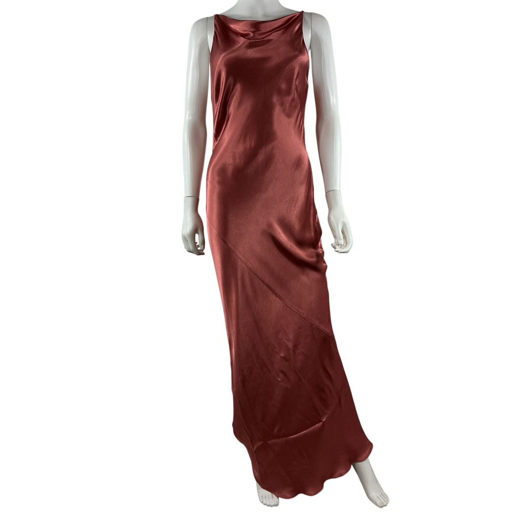 Shona Joy La Lune Pink Lenzing Ecovero High Neck Cowl Midi Dress Size 6