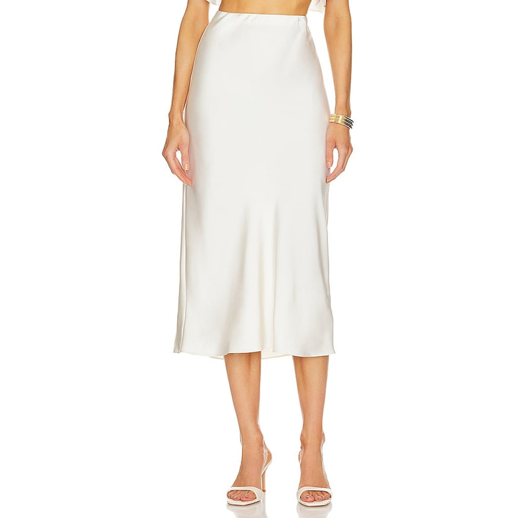 L'Academie 'Tabitha' White Satin Skirt Size S