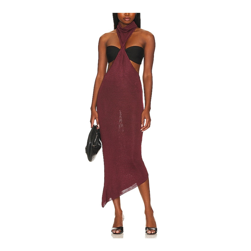 Baobab 'Mendra' Purple Nylon Cut Out Maxi Dress Size XS