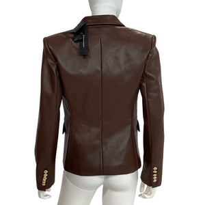 Bcbgmaxazria Sleek Chocolate Double Breasted Blazer Size 4 NWT
