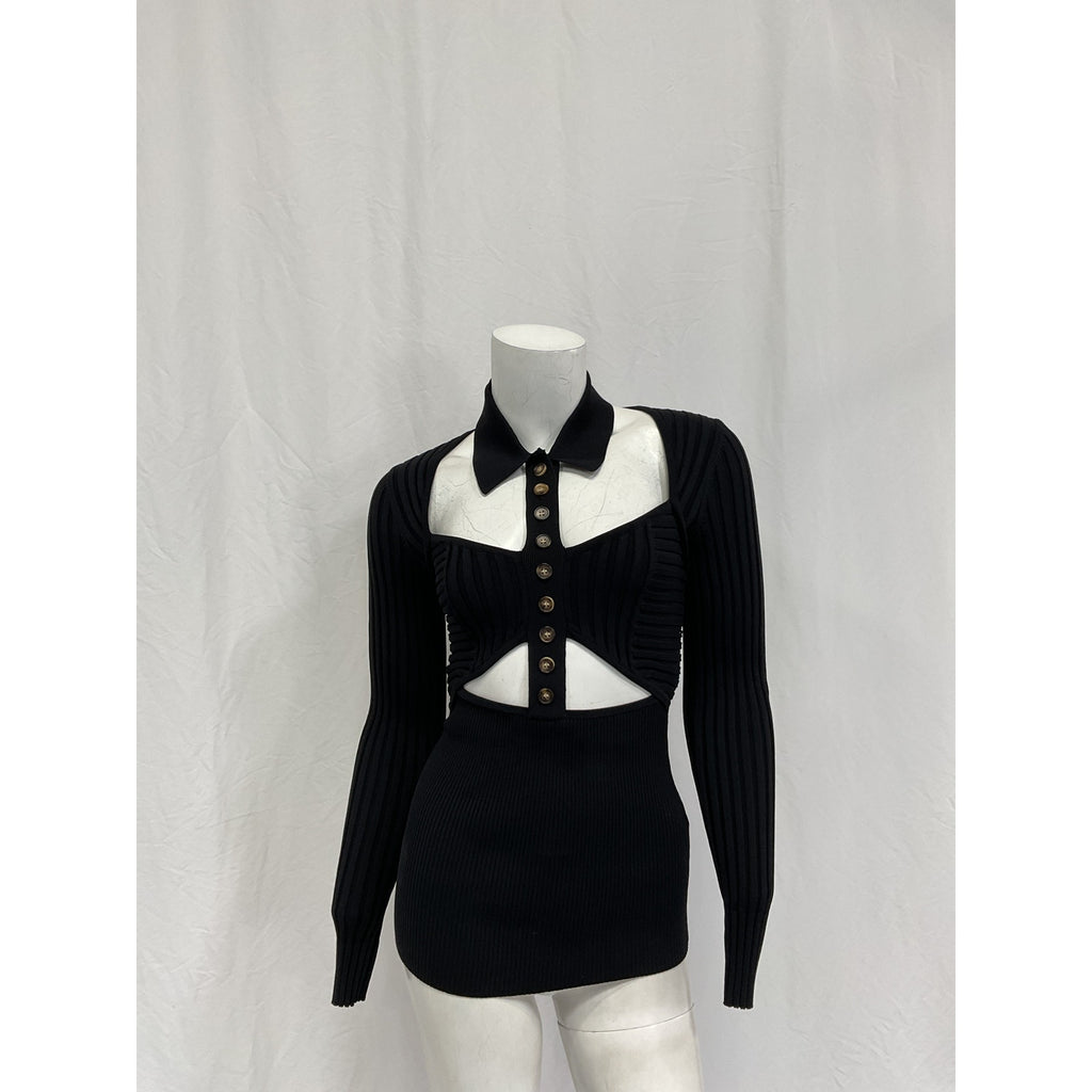 Significant Other 'Delta' Black Viscose Knit Top Size 2