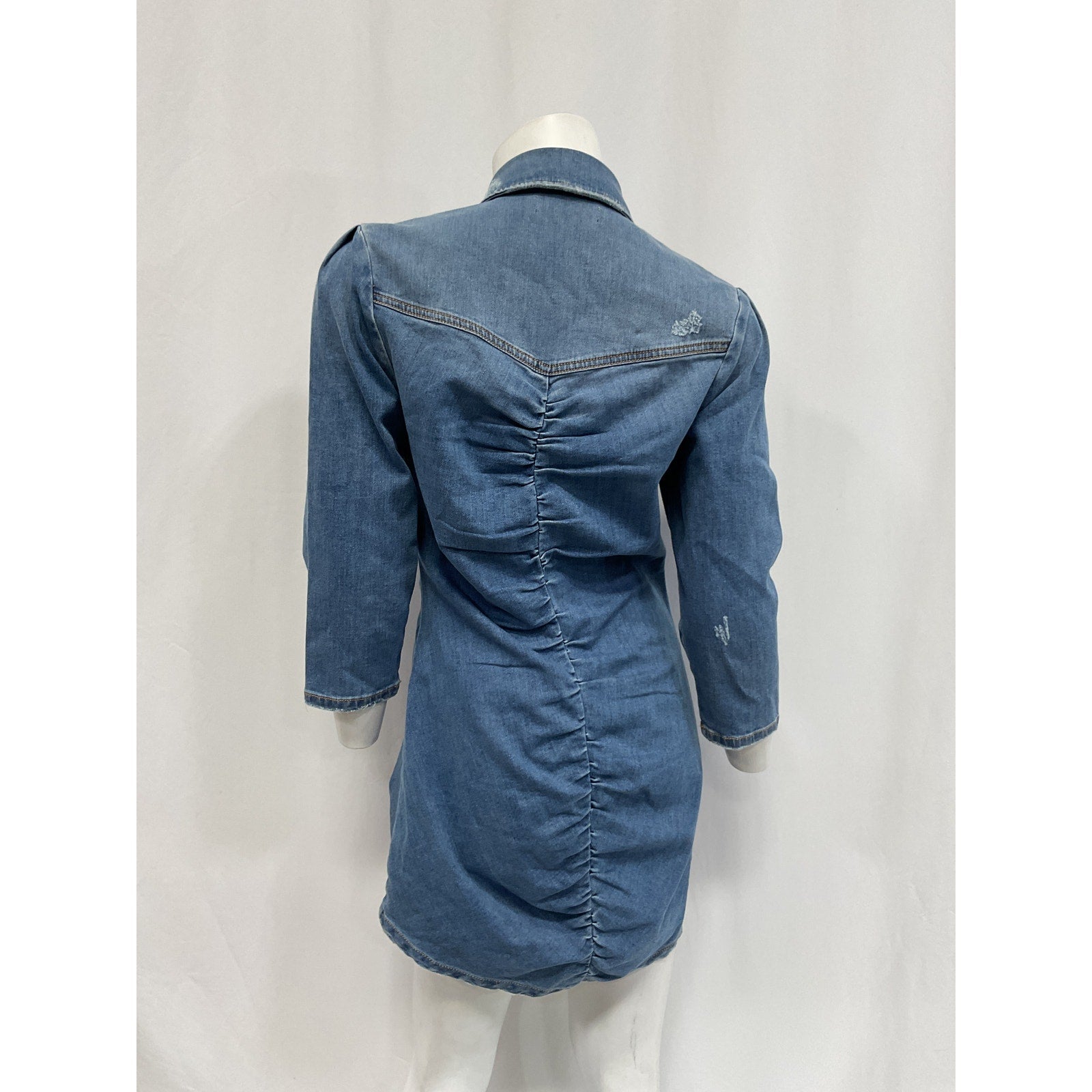 Retrofete 'Gigi' Blue Rayon Denim Mini Dress Size M