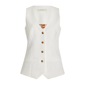 Favorite Daughter Tailored Ivory Jones Twill Vest Size M