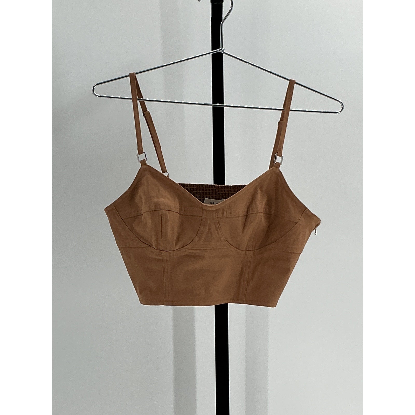 A.L.C. 'Mila' Brown Linen Crop Top Size 6