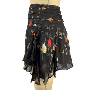 Allsaints Floral Black Erica Kora Mini Skirt Size 10 UK / 6 US