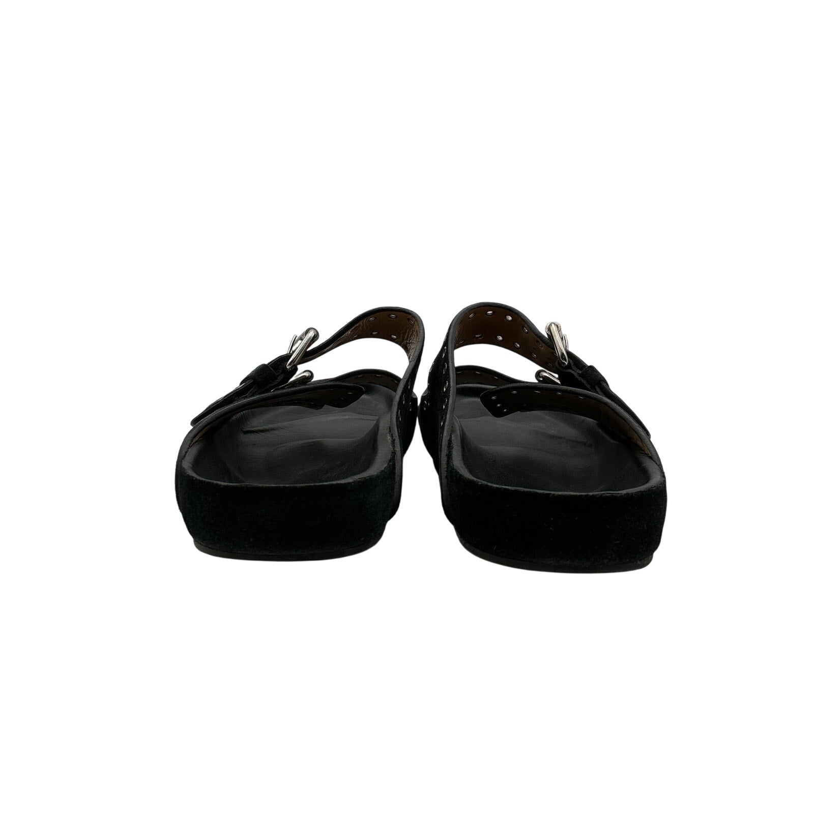 Isabel Marant 'Lennyo' Black Suede Slide Sandals Size 9