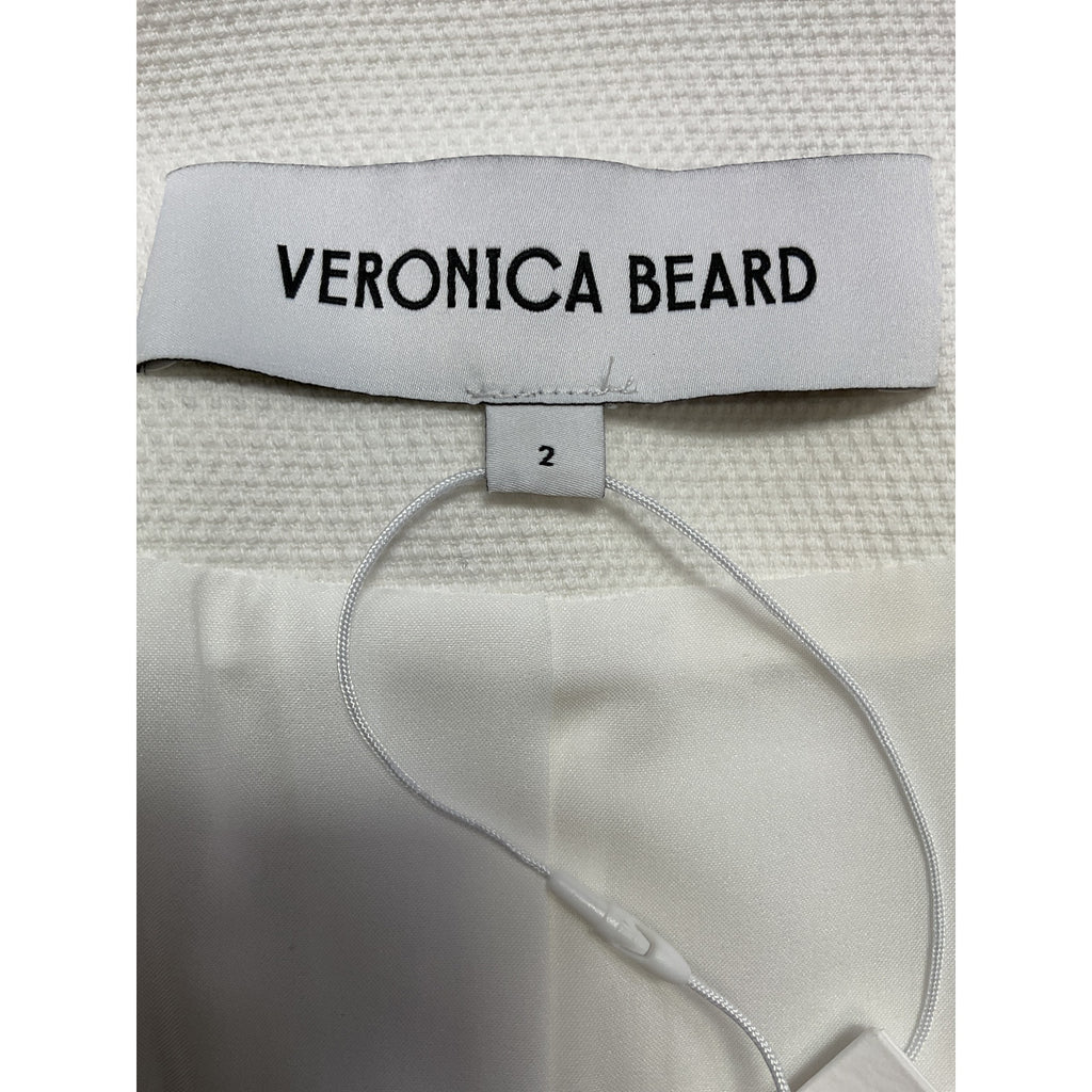 Veronica Beard 'Isola' White Cotton Stretch V-Neck Jacket Size 2 - NWT