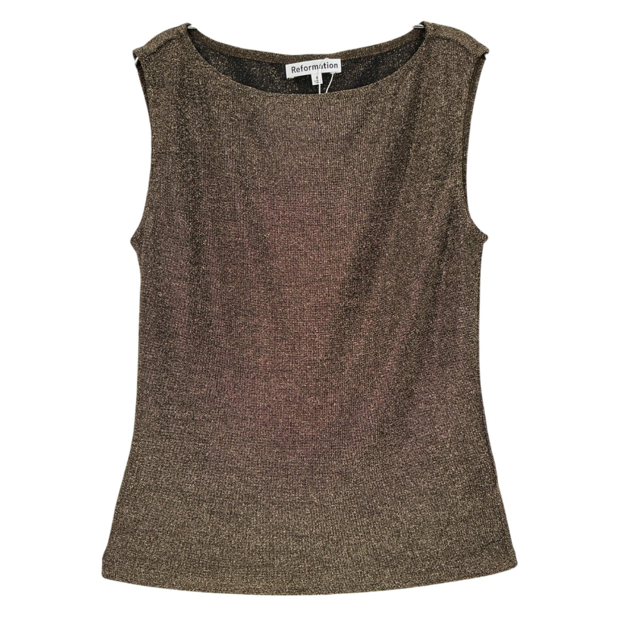Reformation Shimmering Tan Dusk Knit Tank Size S