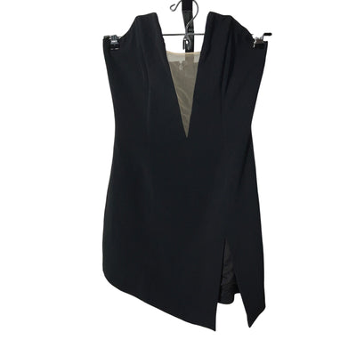 David Koma Sleek Black V Cut Asymmetric Mini Dress Size Uk 8 / 4 US