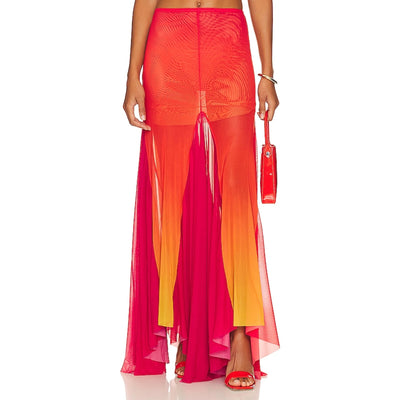 Ronny Kobo Sheer Fuchsia Tasha Skirt Size S