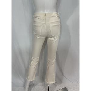 Mother 'Insider' White High Waist Crop Step Hem Denim Jeans Size 25
