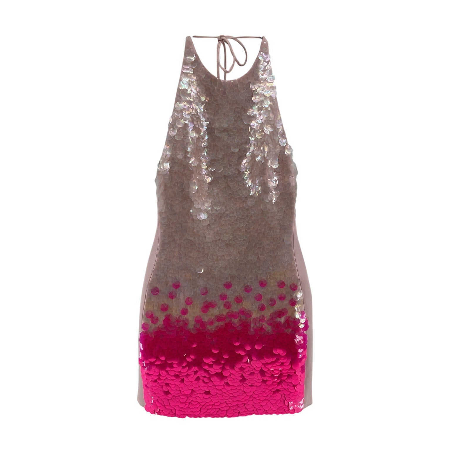 David Koma 'Gradient' Pink Acetate Embroidered Mini Dress Size 2