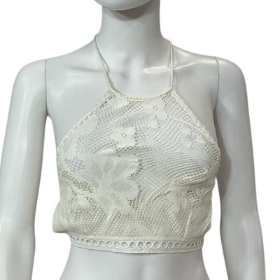 Hemant And Nandita Lace Off White Nysa Crop Top Size XS