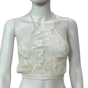 Hemant And Nandita Lace Off White Nysa Crop Top Size XS