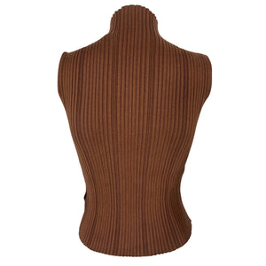 House Of Harlow 1960 Ribbed Brown Katerina Turtleneck Top Size S