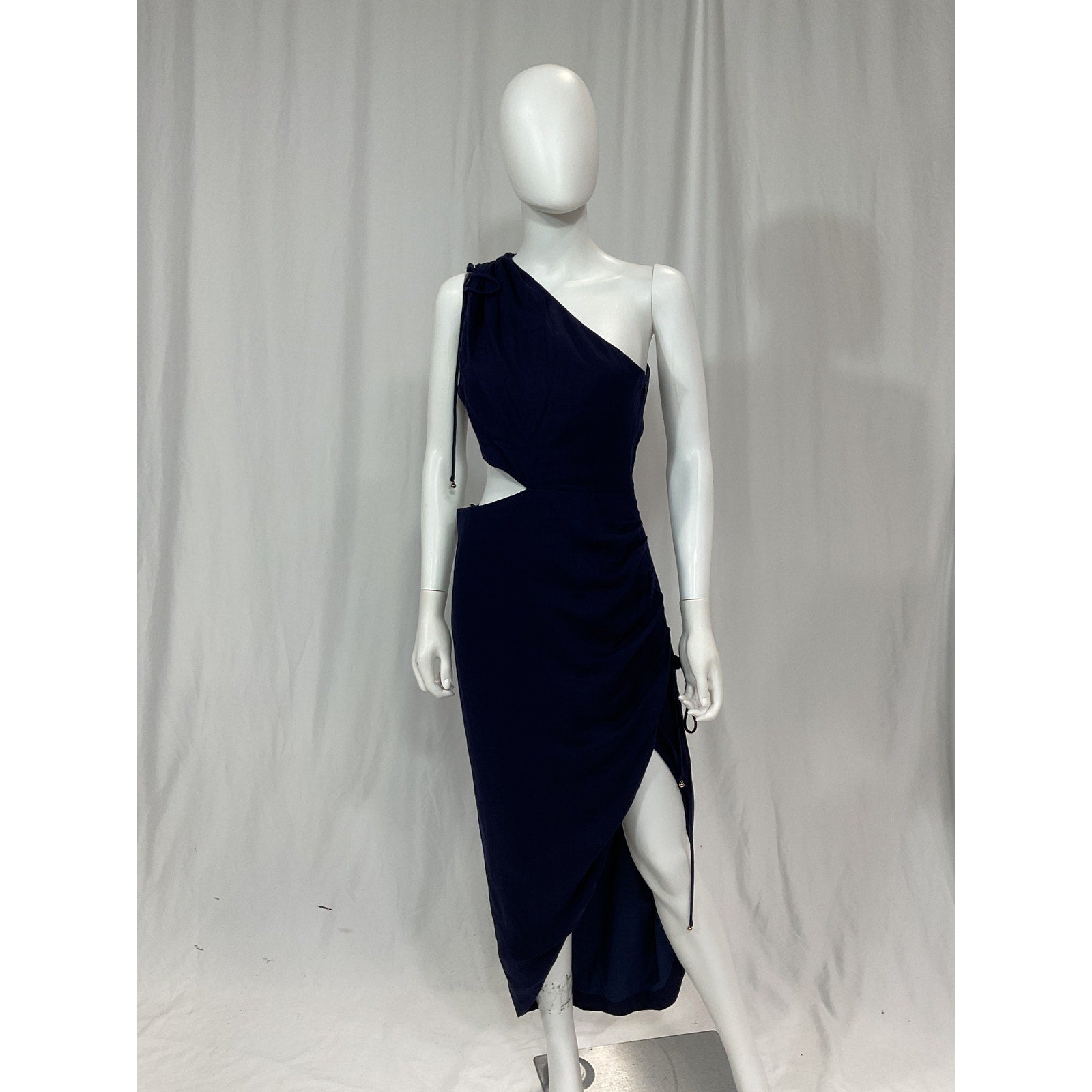 Elliatt 'Adaption' Navy Linen One Shoulder Dress Size S - NWT