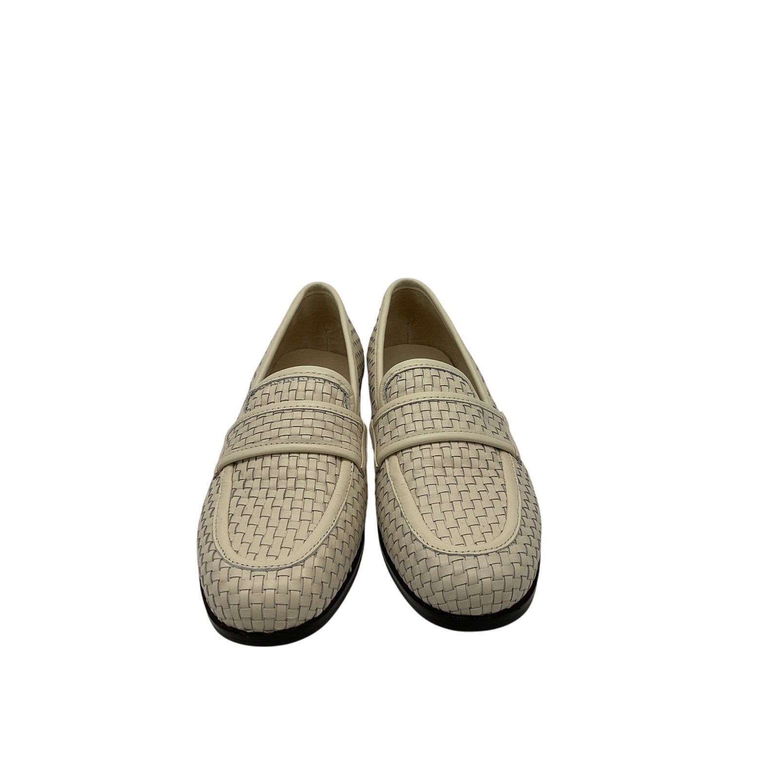 Matisse 'Ned' Beige Leather Woven Loafers Size 7.5