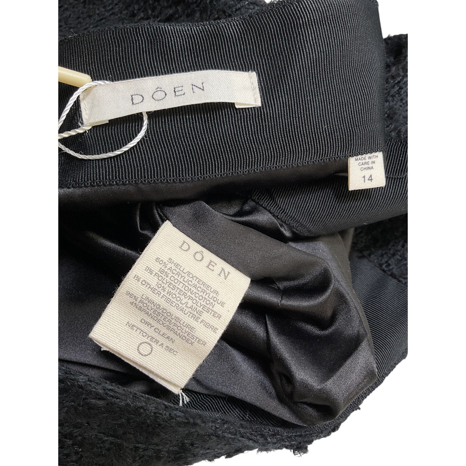 Dôen 'Elina' Black Acrylic Skirt Size 14 NWT