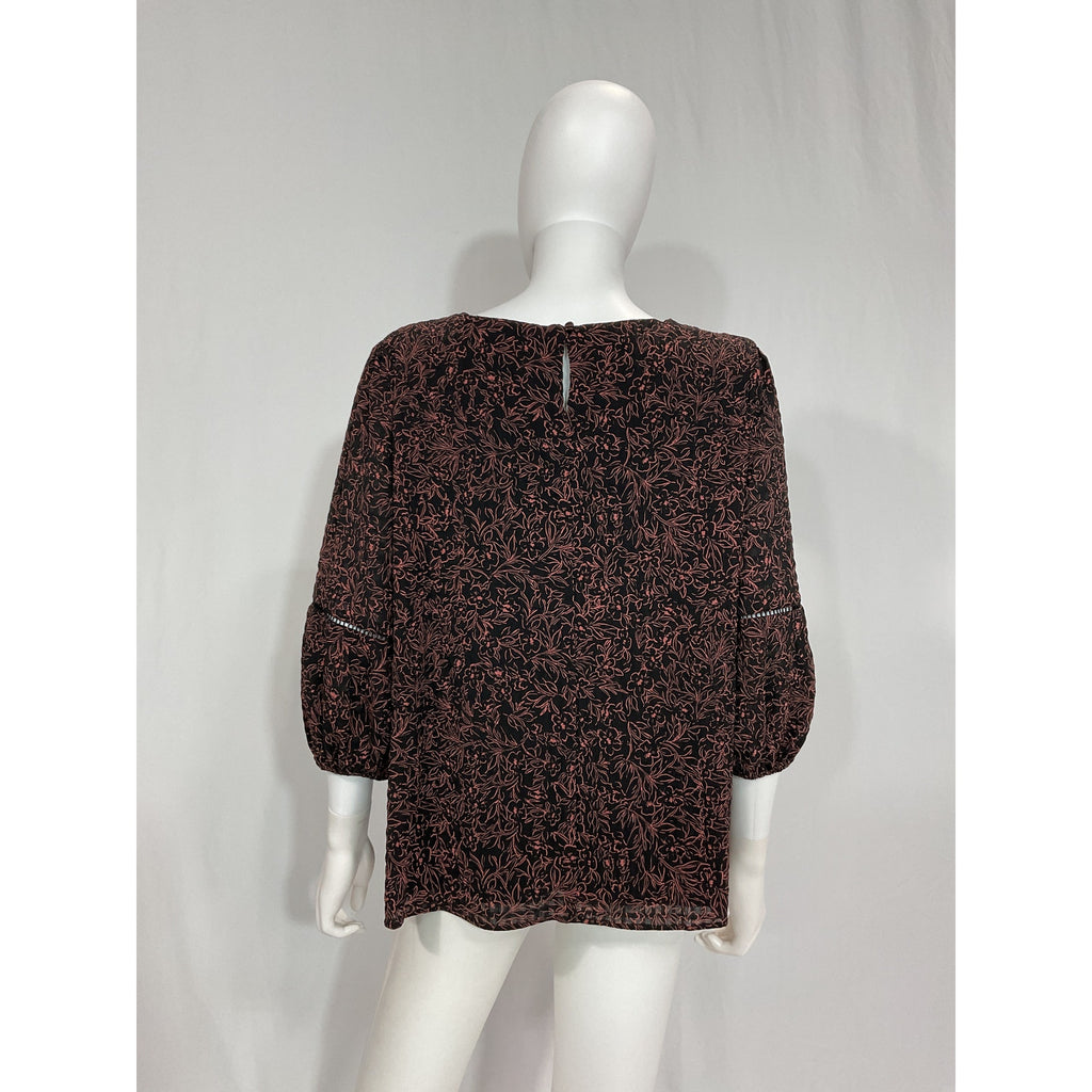 Hatch 'The Juliet' Black Floral Print Top Size 3
