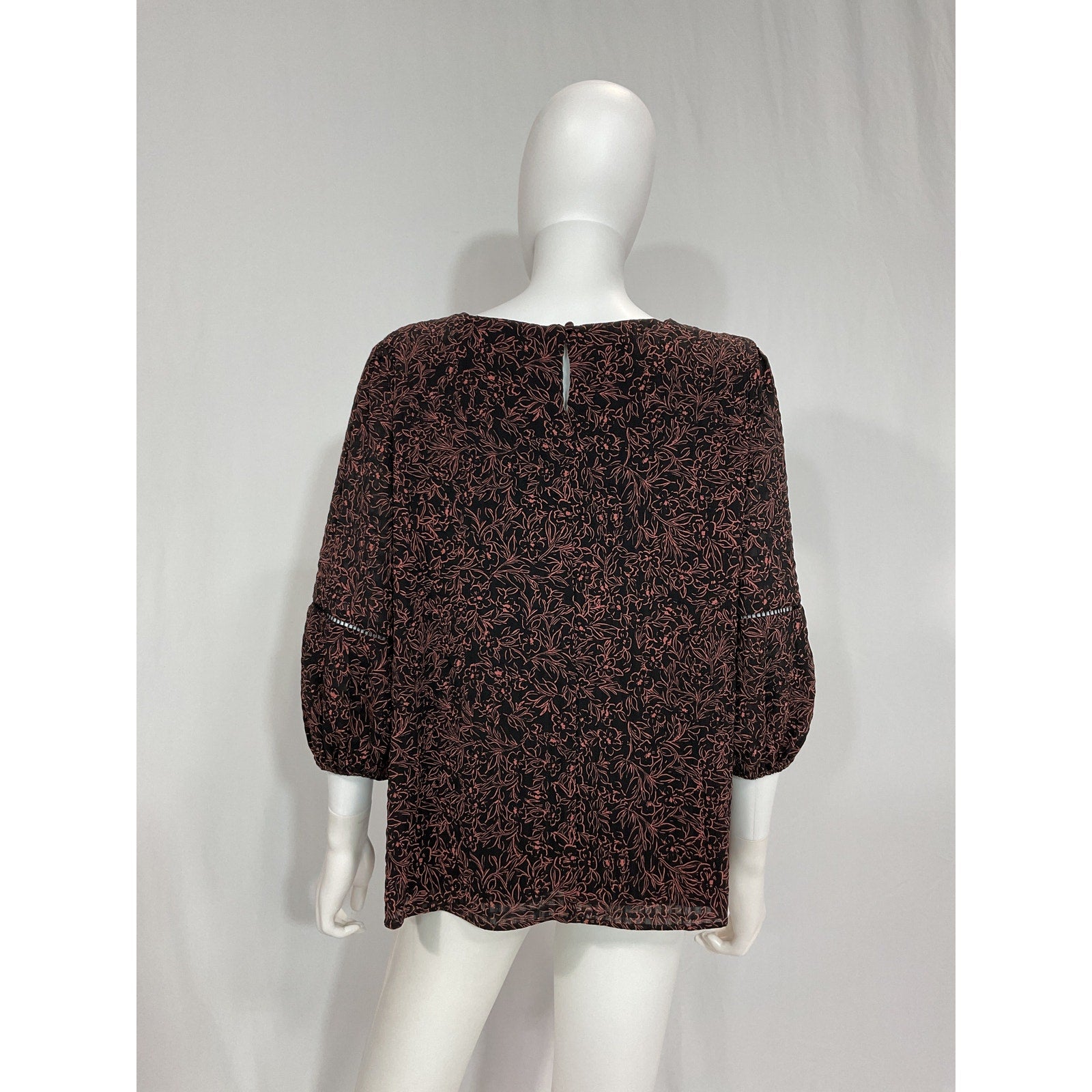 Hatch 'The Juliet' Black Floral Print Top Size 3