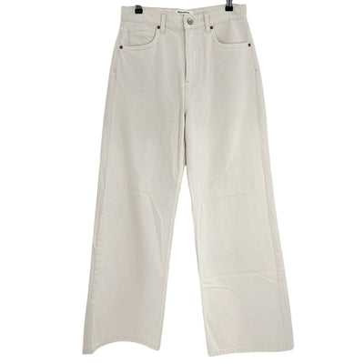 Reformation High Rise Beige Cary Wide Leg Denim Jeans Size 28