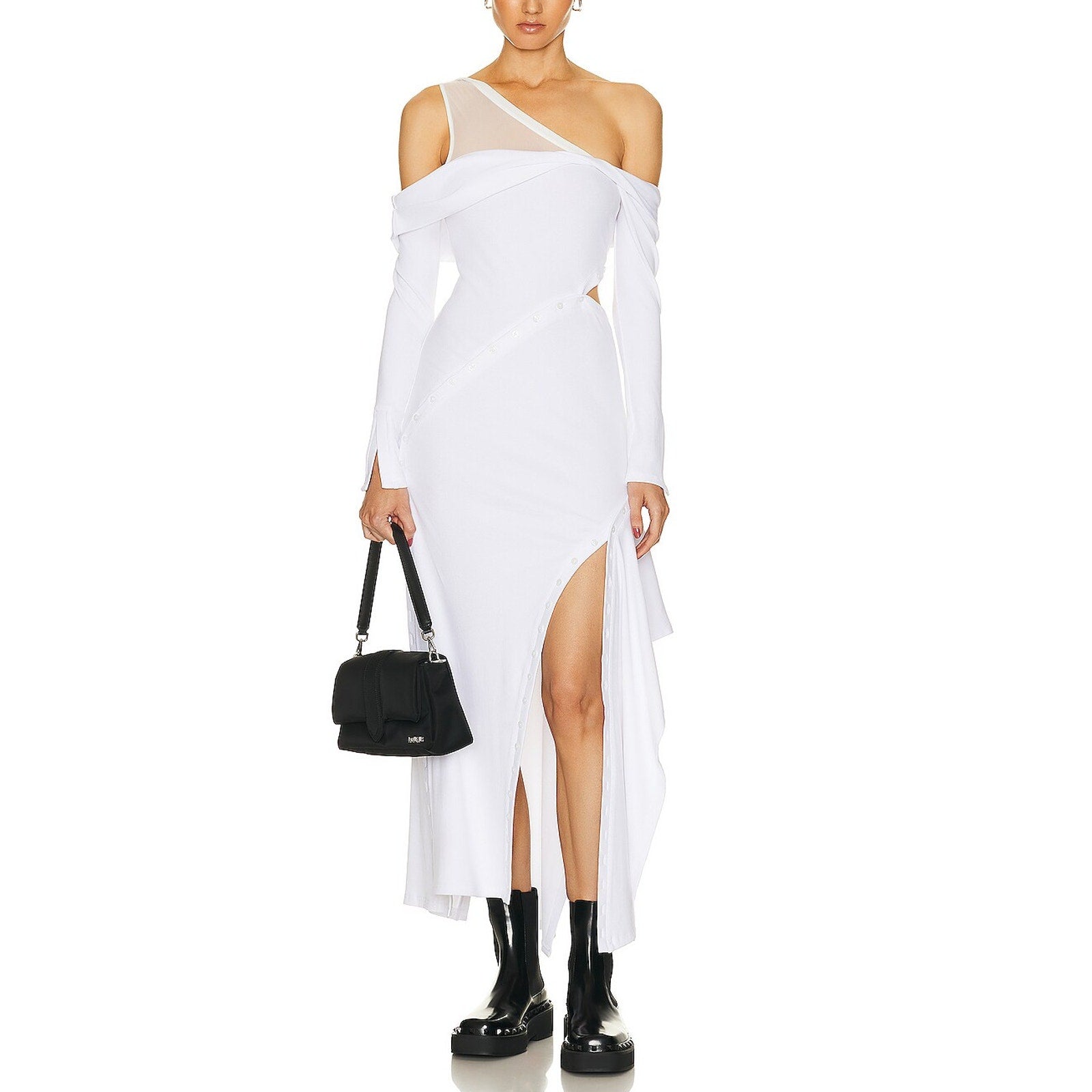 Simkhai 'Tinsley' White Rayon Buttoned Gown Size S - NWT