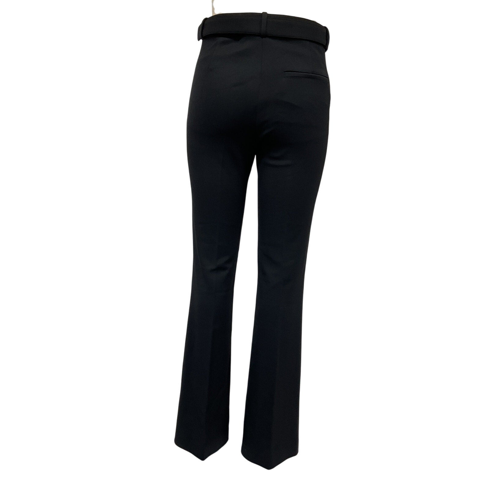 Helmut Lang Black Viscose Belted Flare Leg Pants Size M