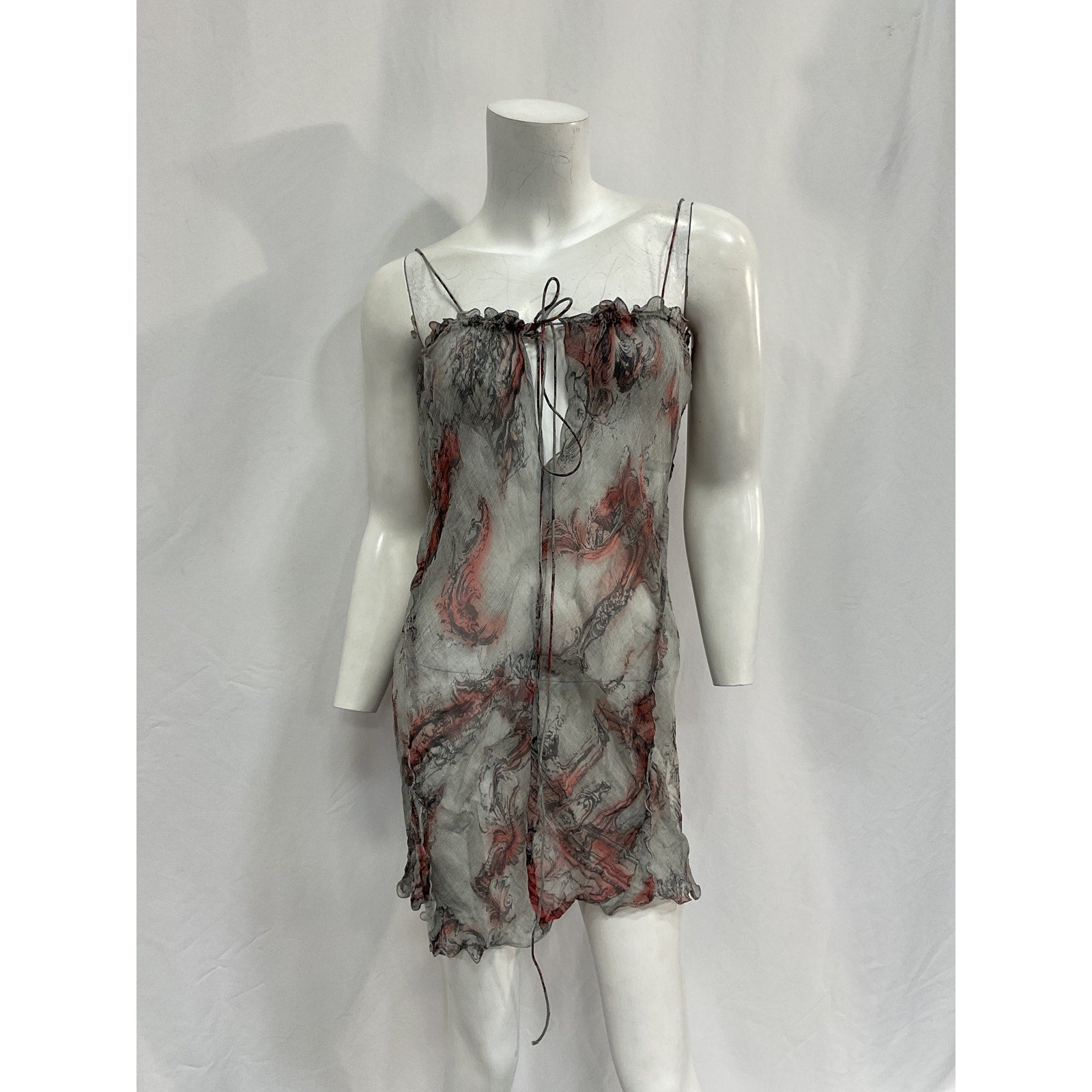 Acne Studios 'Desse' Grey Silk Mini Dress Size 34