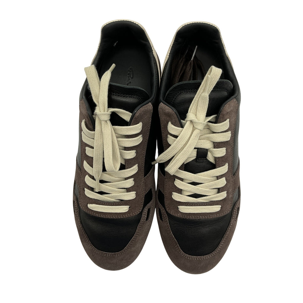 Rick Owens Brown Suede And Leather Sneakers Size 9