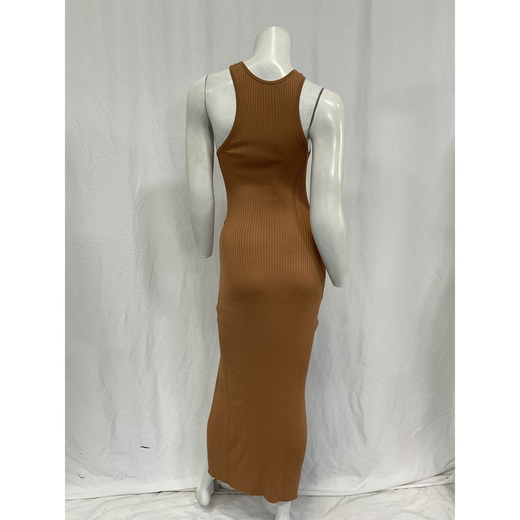 Sau Lee 'Parker' Brown Viscose Knit Dress Size 2