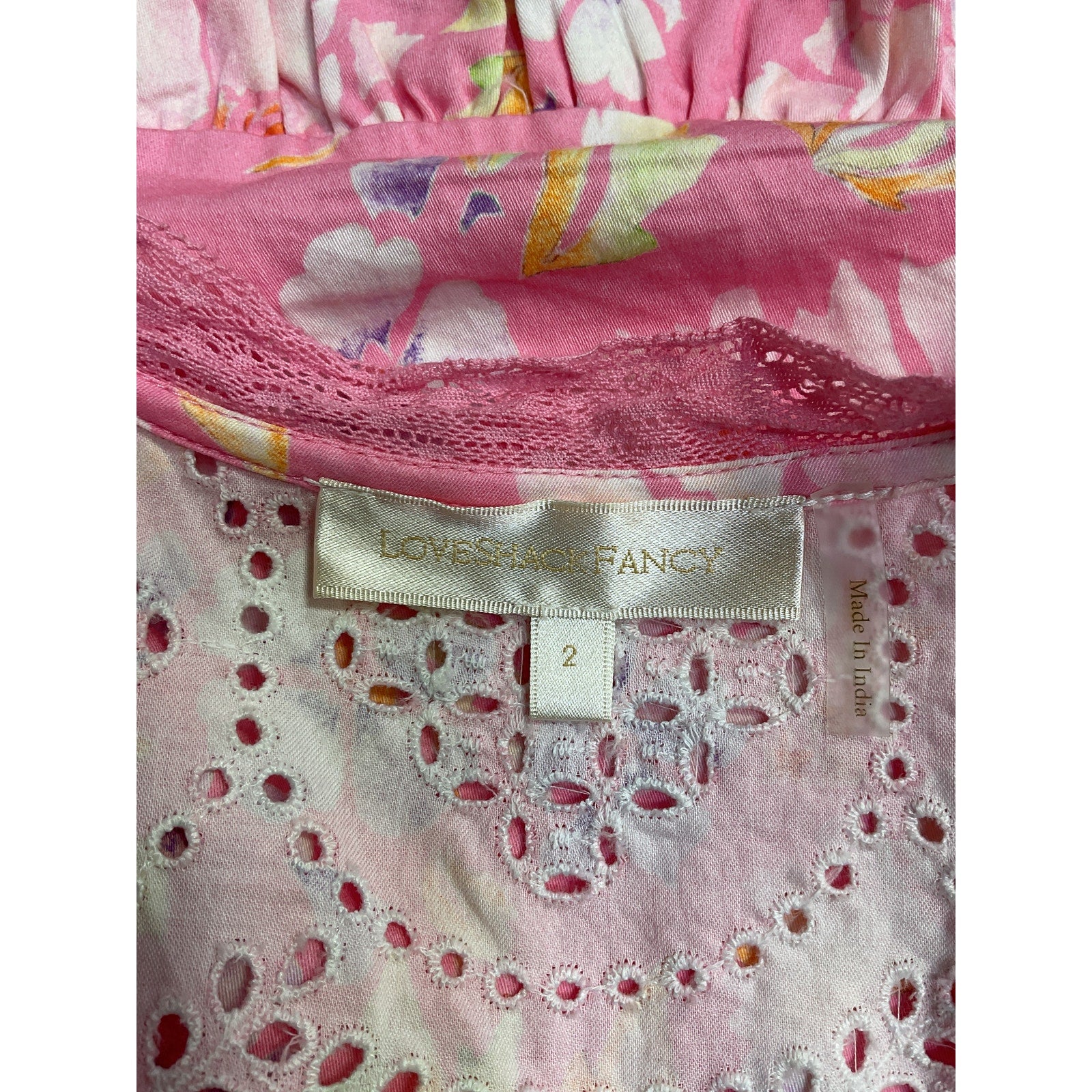 Loveshackfancy 'Kari' Pink Mini Dress Size 2