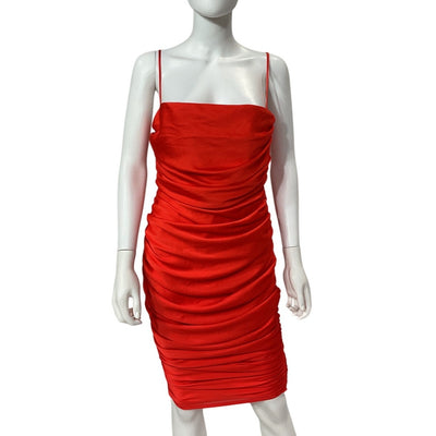 Nookie Ruched Tangerine Cooper Midi Dress Size M NWT