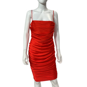 Nookie Ruched Tangerine Cooper Midi Dress Size M NWT