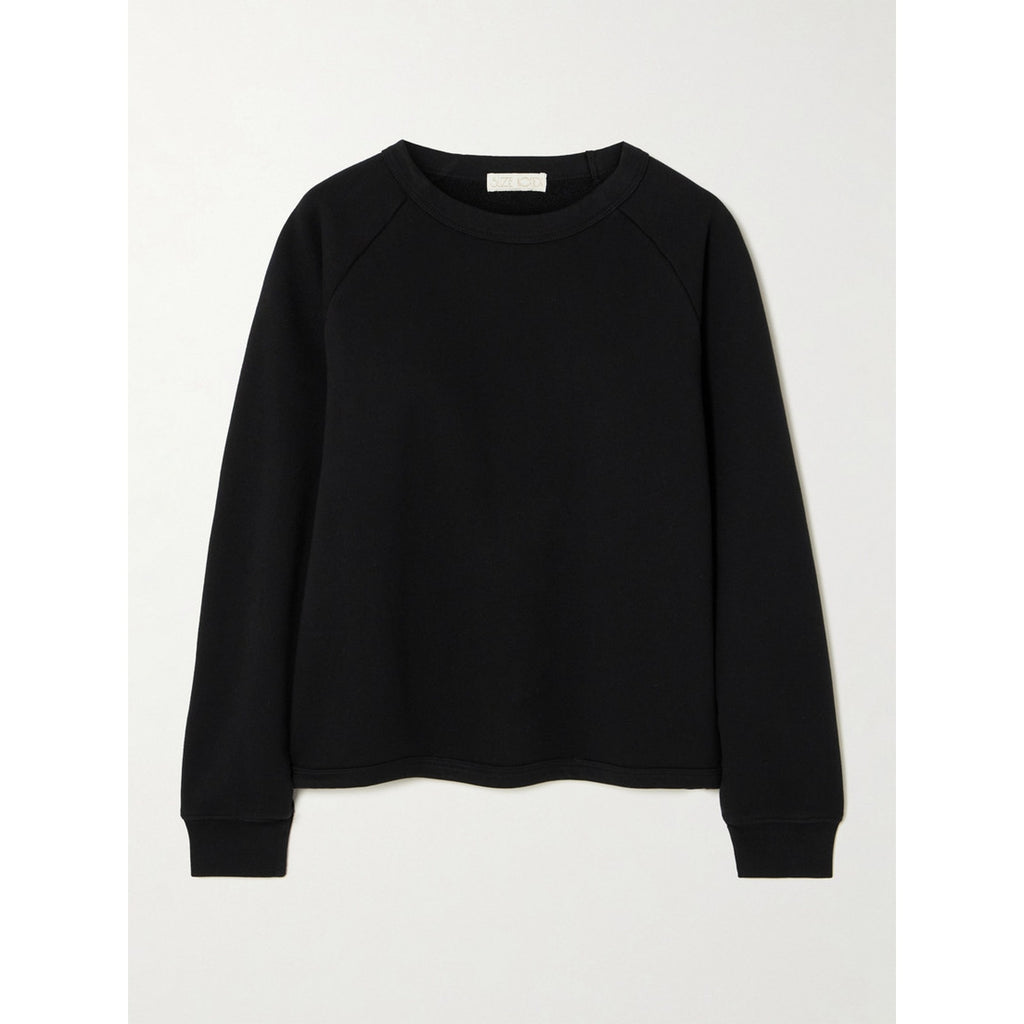 Suzie Kondi 'Sarande' Black Cotton French Cotton-Terry Sweatshirt Size L