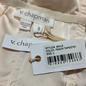 V. Chapman Romantic Peach Tapestry Maile Gown Size 2 NWT