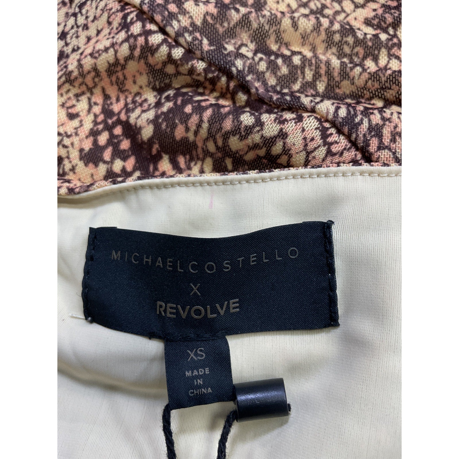 Michael Costello x Revolve 'Antonella' Brown Snakeskin Print Mini Dress Size XS - NWT