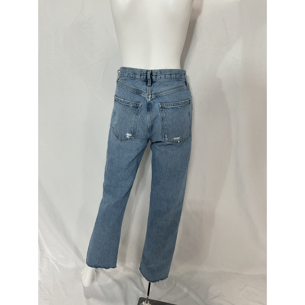Agolde '90's' Blue Pinch Waist Distressed Denim Jean Size 26